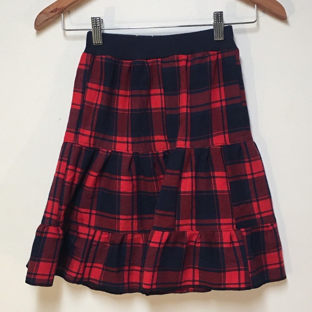 Skirt Flannel Girls 4 Midi Plaid Multicolored Ruffle Tiered Mom and Pop's Kids - Picture 2 of 9